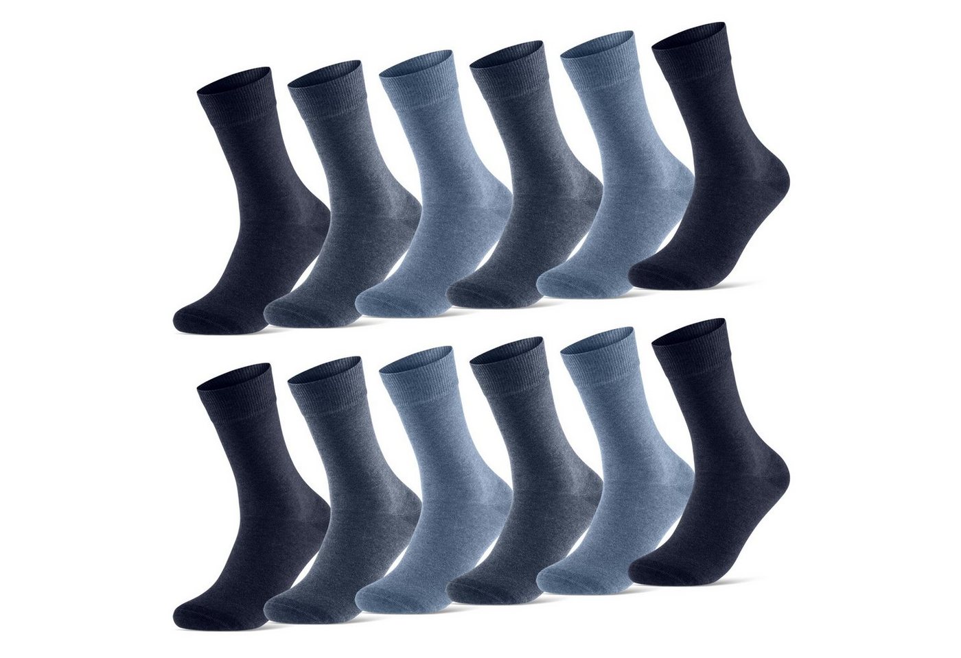 sockenkauf24 Socken 12 Paar Damen & Herren Baumwollsocken mit Komfortbund Strümpfe von sockenkauf24