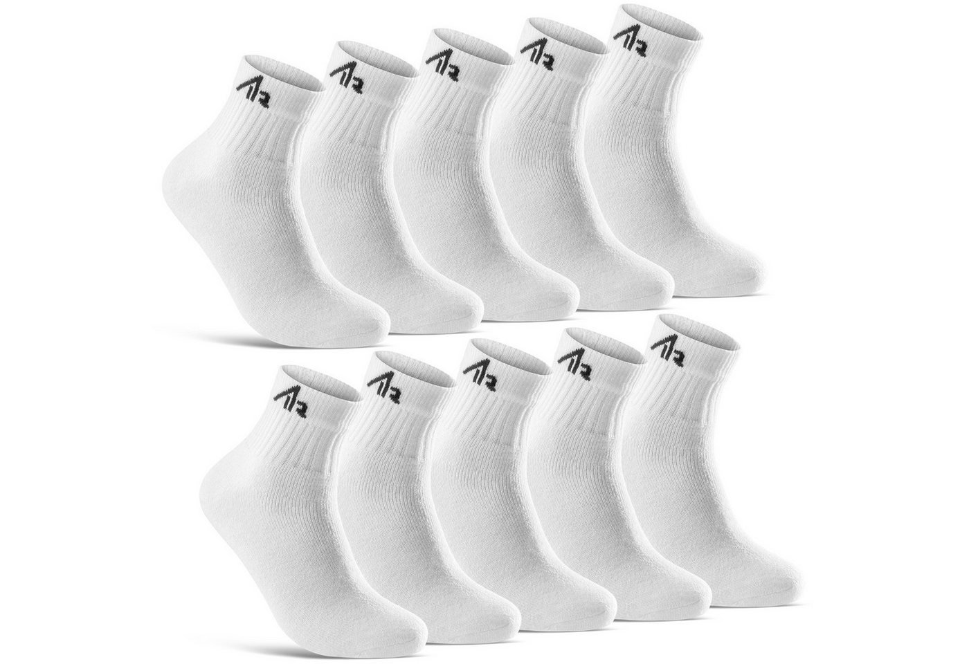 sockenkauf24 Sportsocken 10 Paar i1R" Kurzsocken Sport Socken Tennissocken (Weiß, 35-38) Herren Damen Baumwolle - 10301" von sockenkauf24