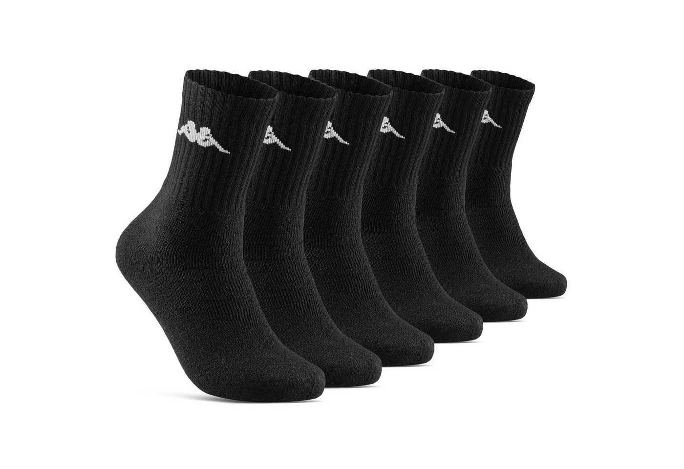 sockenkauf24 Sportsocken 6 oder 12 Paar KAPPA Socken Herren & Damen Sportsocken (Schwarz, 6-Paar, 35-38) Arbeitssocken Baumwolle WP von sockenkauf24