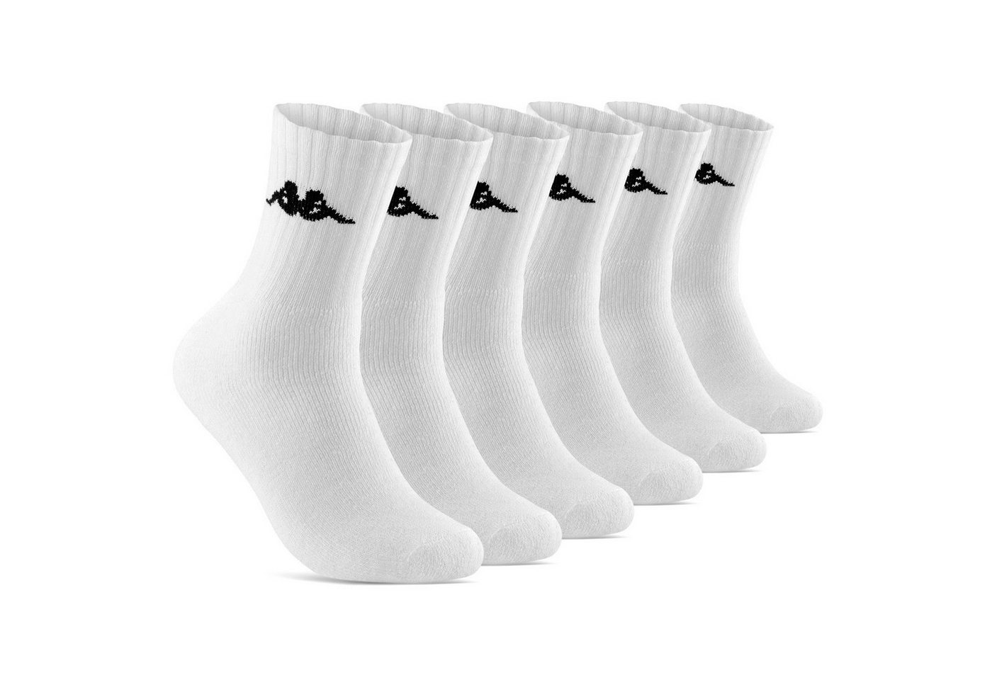 sockenkauf24 Sportsocken 6 oder 12 Paar KAPPA Socken Herren & Damen Sportsocken (Weiß, 6-Paar, 35-38) Arbeitssocken Baumwolle WP von sockenkauf24