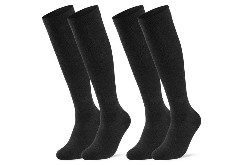 sockenkauf24 Stützkniestrümpfe 2 oder 4 Paar Damen & Herren Strümpfe Reisestrümpfe (Schwarz, 2-Paar, 39-42) Kompressionsstrümpfe - 41900 WP von sockenkauf24