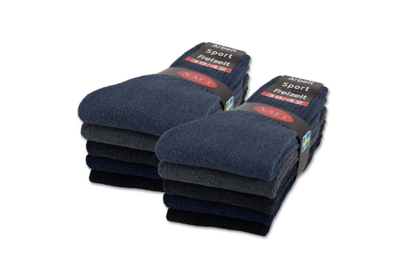 sockenkauf24 Tennissocken 10, 20, 30 Paar Sportsocken Arbeitssocken Herren & Damen (Gemischt, 10-Paar, 35-38) Socken Baumwolle 10100 von sockenkauf24