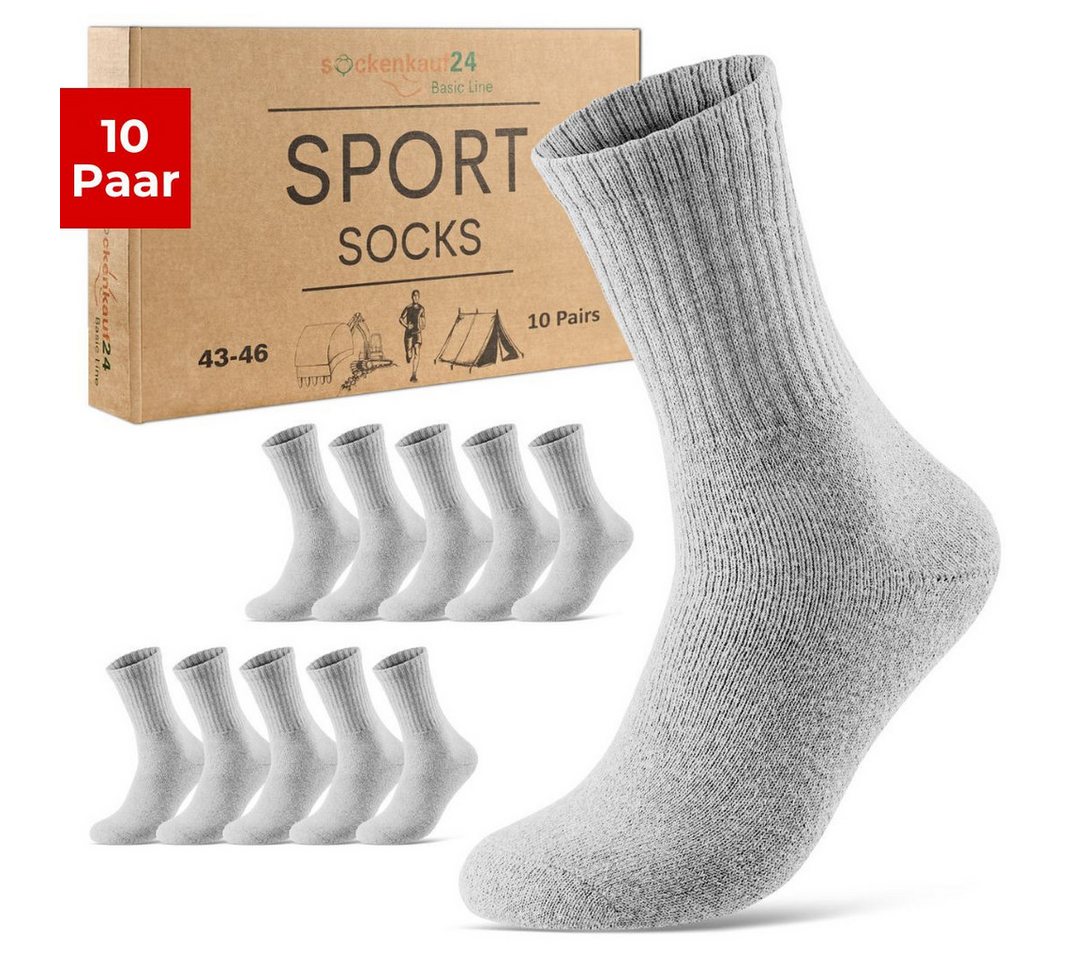 sockenkauf24 Tennissocken 10 Paar Damen & Herren Sportsocken atmungsaktiv Arbeitssocken Baumwolle von sockenkauf24