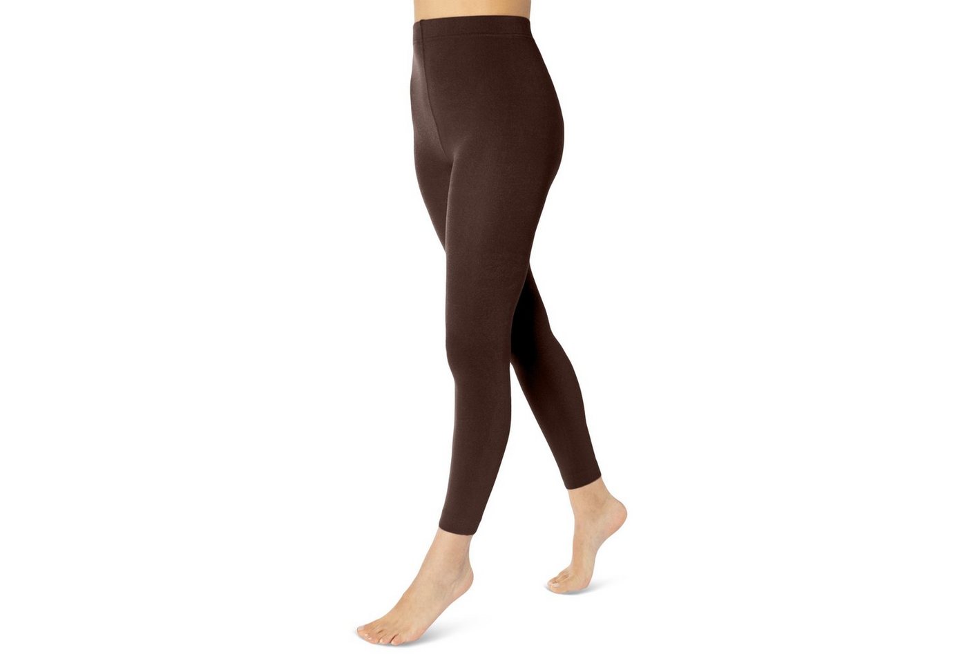 sockenkauf24 Thermoleggings Damen THERMO Leggings mit Innenfleece in vielen Farben (38-40, Braun) extra warm Winter Leggings, WP von sockenkauf24