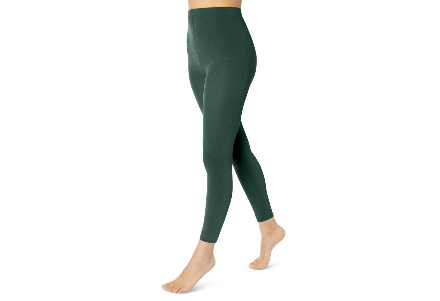 sockenkauf24 Thermoleggings Damen THERMO Leggings mit Innenfleece in vielen Farben (38-40, Dunkelgrün) extra warm Winter Leggings, WP von sockenkauf24