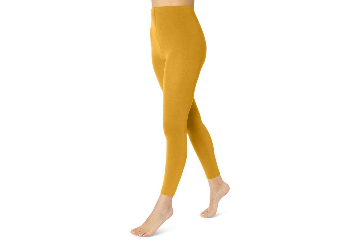 sockenkauf24 Thermoleggings Damen THERMO Leggings mit Innenfleece in vielen Farben (38-40, Ocker) extra warm Winter Leggings, WP von sockenkauf24