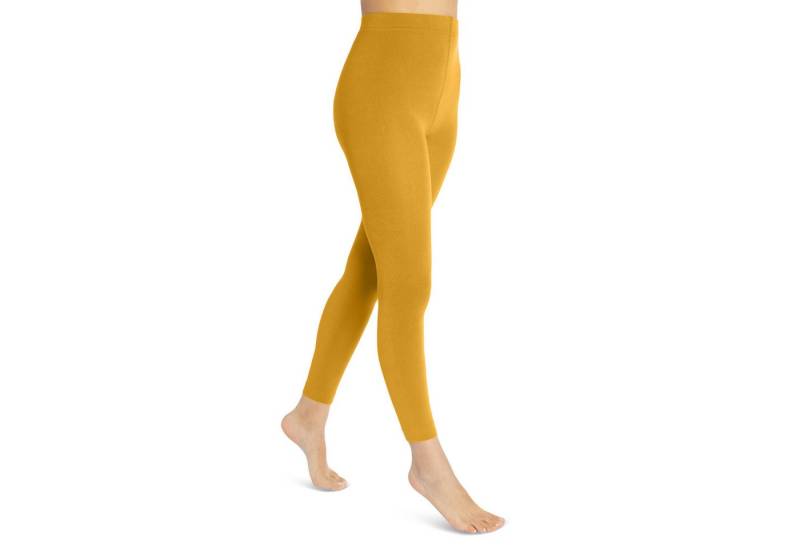 sockenkauf24 Thermoleggings Damen THERMO Leggings mit Innenfleece in vielen Farben (42-44, Ocker) extra warm Winter Leggings, WP von sockenkauf24