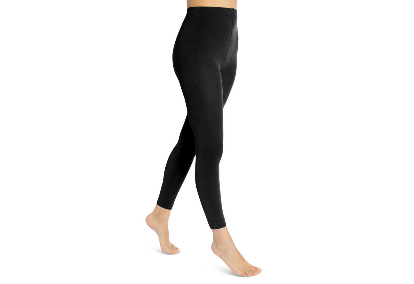 sockenkauf24 Thermoleggings Damen THERMO Leggings mit Innenfleece in vielen Farben (42-44, Schwarz) extra warm Winter Leggings, WP von sockenkauf24