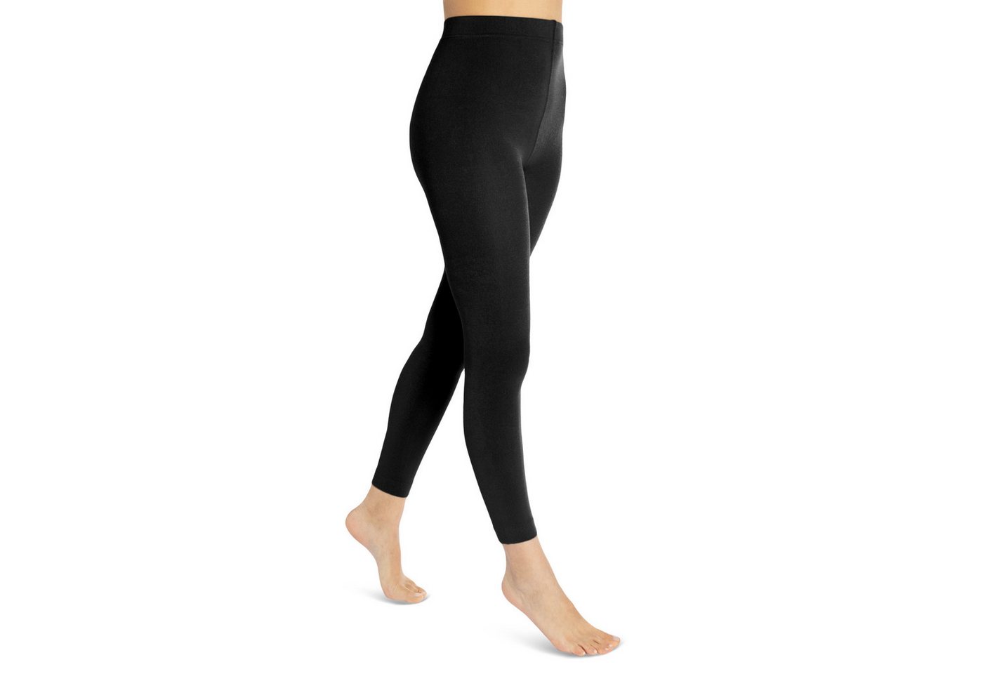 sockenkauf24 Thermoleggings Damen THERMO Leggings mit Innenfleece in vielen Farben (38-40, Schwarz) extra warm Winter Leggings, WP von sockenkauf24