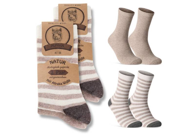 sockenkauf24 Thermosocken 4 Paar Alpaka Socken Damen & Herren warme Wintersocken mit Wolle (4-Paar) von sockenkauf24