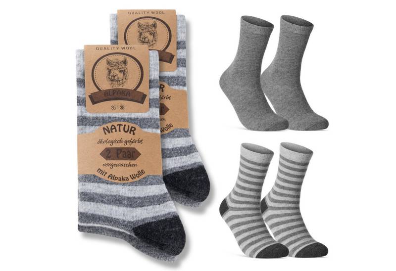 sockenkauf24 Thermosocken 4 Paar Alpaka Socken Damen & Herren warme Wintersocken mit Wolle (4-Paar) von sockenkauf24