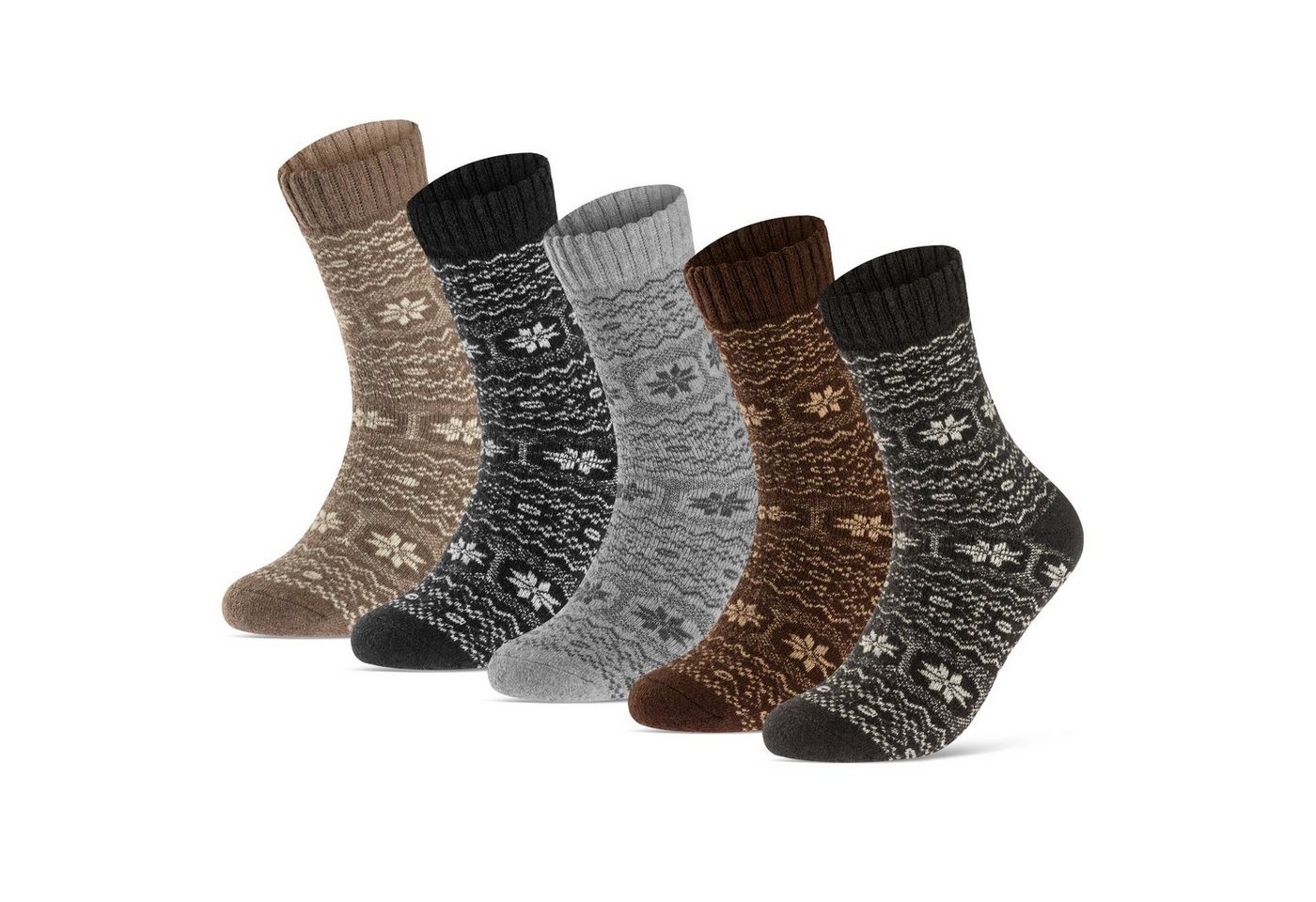 sockenkauf24 Thermosocken 5 Paar Damen & Herren dicke warme Wollsocken Innenfrottee Wintersocken WP von sockenkauf24