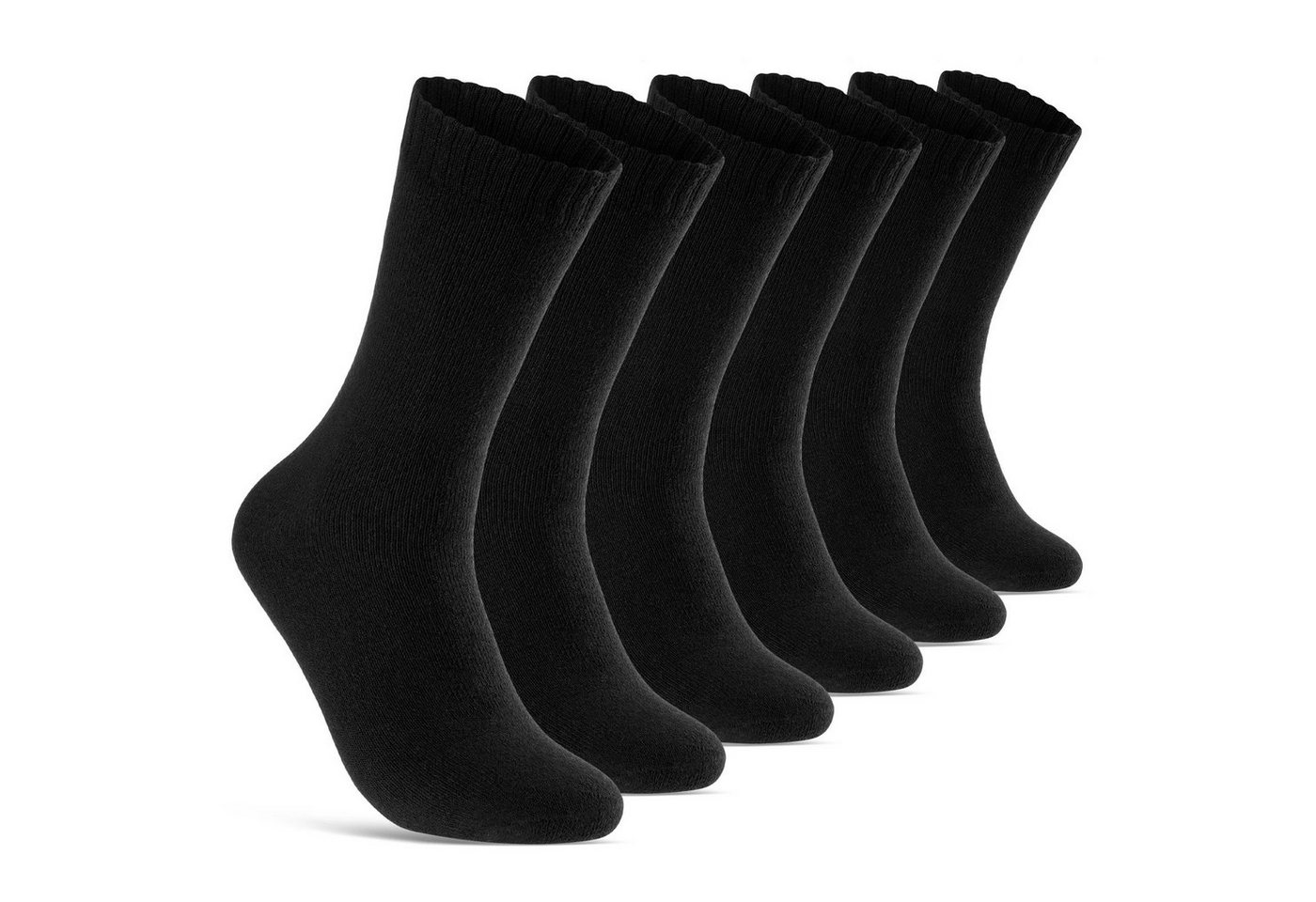 sockenkauf24 Thermosocken 6, 12, 24 Paar Damen & Herren Thermo Socken (Schwarz, 6-Paar, 35-38) Vollfrottee Wintersocken - 10900 von sockenkauf24