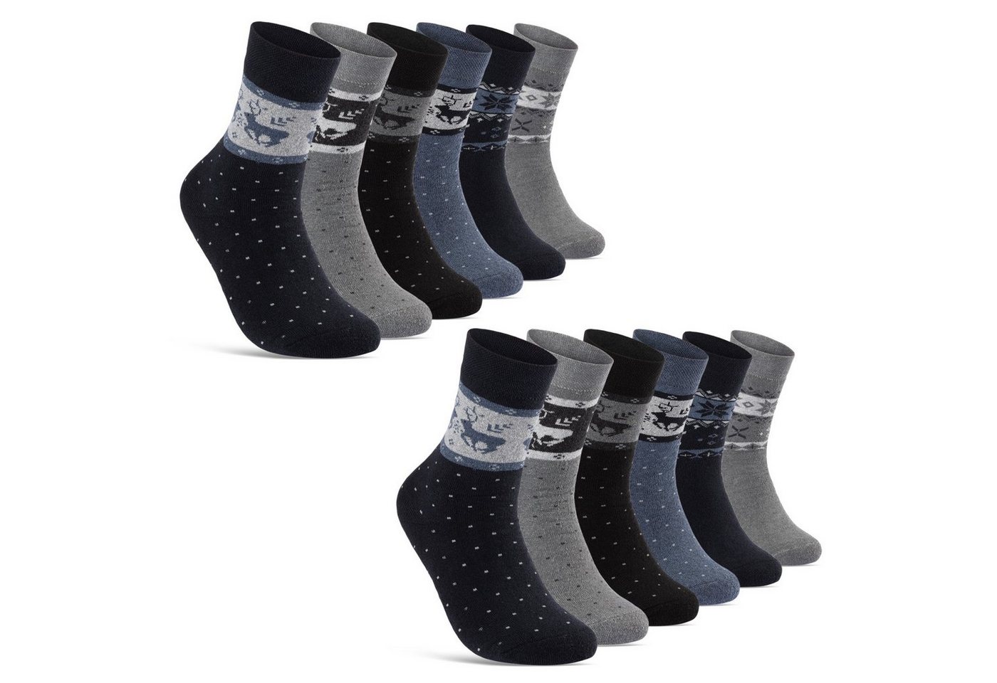 sockenkauf24 Thermosocken 6 oder 12 Paar Damen Wintersocken D27 kuschlig warm (12-Paar, 35-38) mit Innenfrottee - 11827 von sockenkauf24