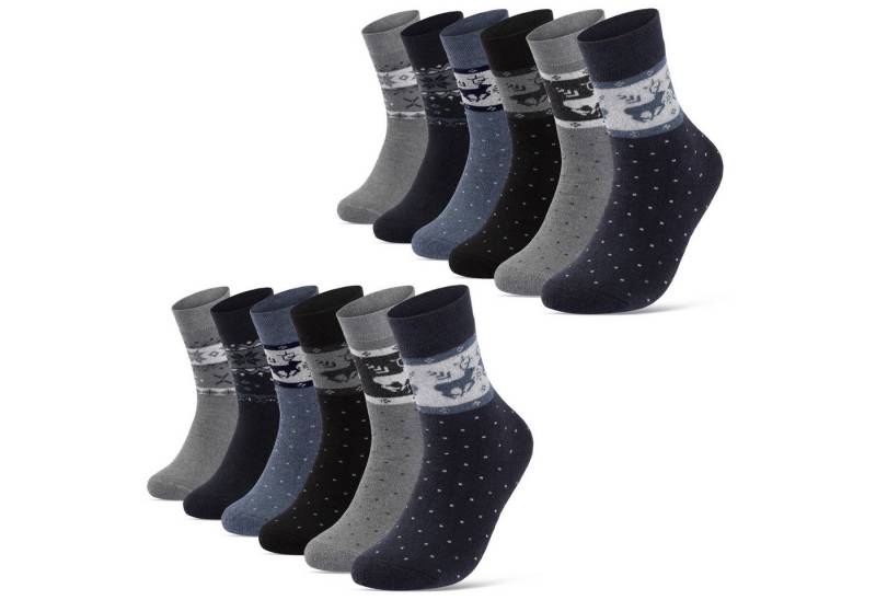 sockenkauf24 Thermosocken 6 oder 12 Paar Damen Wintersocken D27 kuschlig warm (12-Paar, 39-42) mit Innenfrottee - 11827 von sockenkauf24