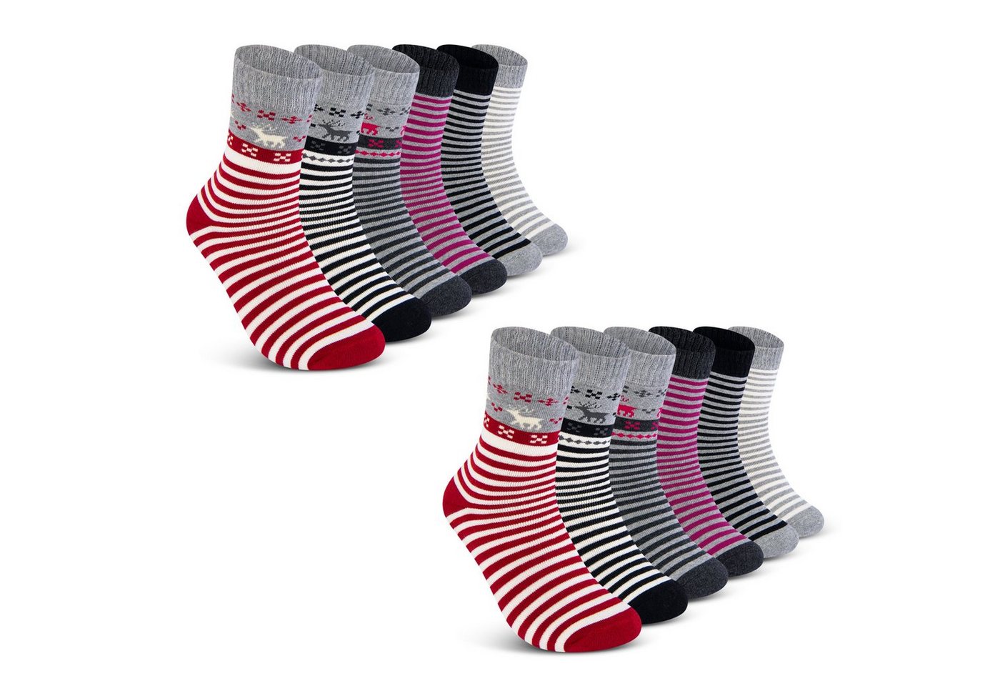 sockenkauf24 Thermosocken 6 oder 12 Paar Damen Wintersocken Damensocken mit Innenfrottee (12-Paar, 35-38) - 38202 von sockenkauf24