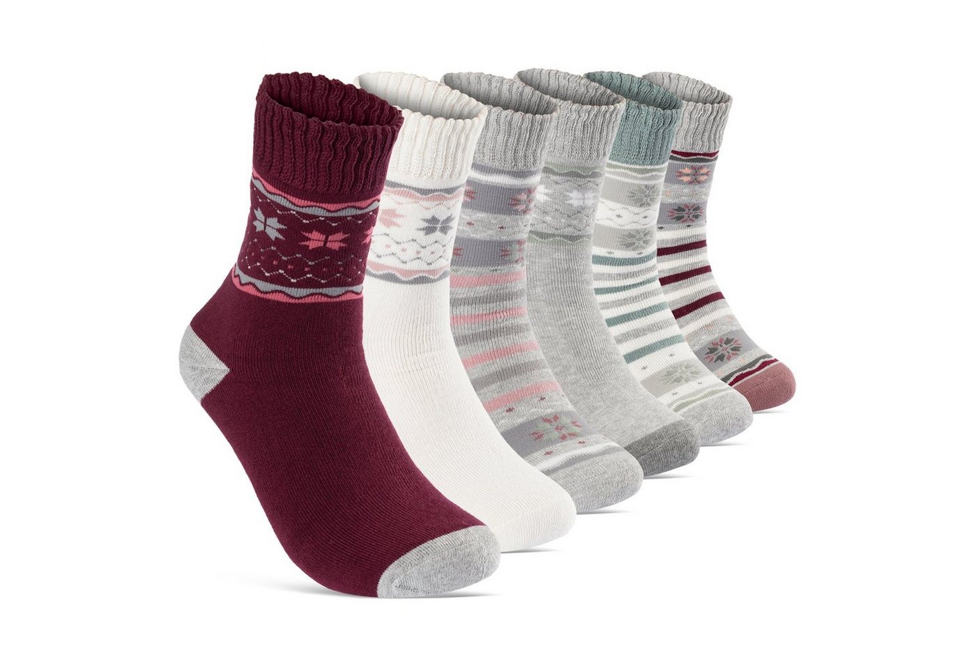 sockenkauf24 Thermosocken 6 oder 12 Paar Damen Wintersocken Damensocken mit Innenfrottee (38204, 6-Paar, 35-38) von sockenkauf24