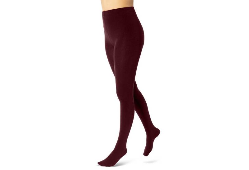 sockenkauf24 Thermostrumpfhose Damen Strumpfhose mit Innenfleece in 10 Farben (Bordeaux 38-40) extra warm Winter Strumpfhose WP von sockenkauf24