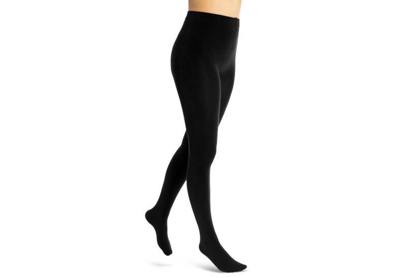 sockenkauf24 Thermostrumpfhose Damen Strumpfhose mit Innenfleece in 10 Farben (Schwarz 48-50) extra warm Winter Strumpfhose WP von sockenkauf24