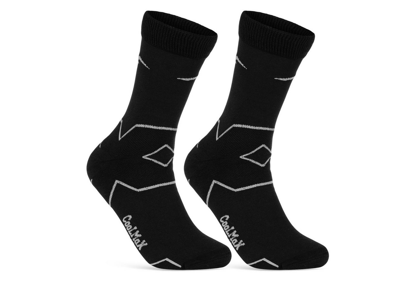 sockenkauf24 Funktionssocken Merino Wandersocken für Herren & Damen Outdoor Trekking Socken (Schwarz/Grau, 2-Paar, 35-38) - 50101P WP von sockenkauf24