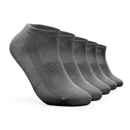 5 Paar Sneaker Socken | Damen Herren Unisex Füßlinge | Anti-Loch Garantie | Größe 39-42 | Schwarz von sockmash