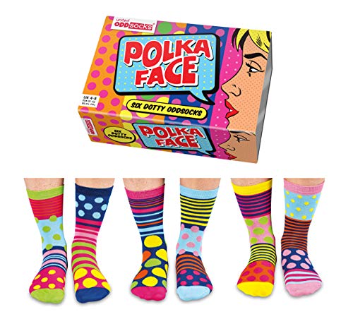 Verrückte Socken Oddsocks Polka Face für Frauen im 6er Set von United Oddsocks