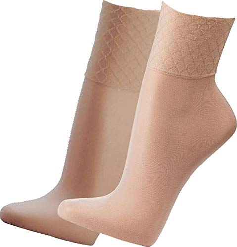 socksPur SOCKS PUR Wellness-Feinsöckchen Spezial-Komfmit Glanzeffekt,30den (one sizck, e: Passend für alle Größen, perle 5er Bündel) von socksPur