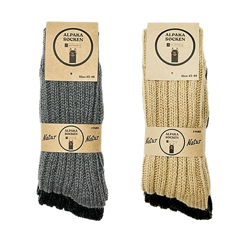 socksberg Alpaka Socken 4 Paar - Warme & Weiche Wintersocken für Damen & Herren 39-42 - Langlebige Wollsocken Thermosocken Kuschelsocken Wandersocken dicke Socken - flauschige Norweger Haussocken von socksberg