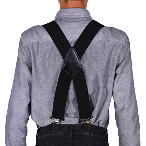 Hosenträger, gekreuzt, elastisch, verstellbar, Form x 50 mm, für Herren, Schwarz , L von sococo