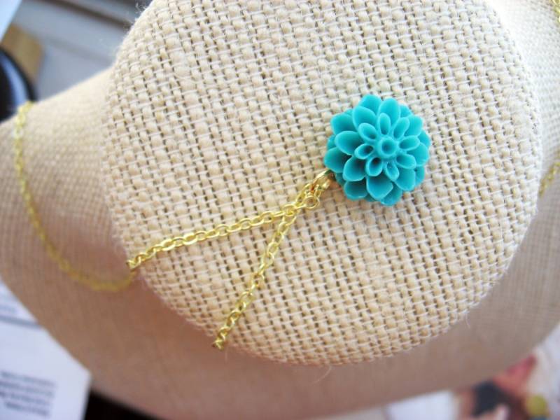 Türkis Halskette Blüte von sodalex