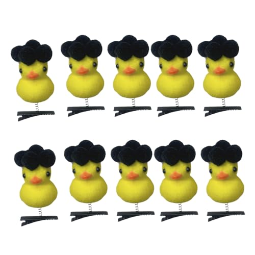 10 x gelbe Cartoon-Enten-Haarspangen mit Blumen-Designs für Kinder, Jugendliche und Frauen, Plüsch-Haarnadel-Zubehör 10 x gelbe Cartoon-Enten-Haarspangen mit Blumen-Designs für Kinder, Jugendliche und Frauen, Plüsch-Haarnadel-Zubehör von sodeber