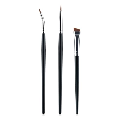 3-teiliges professionelles abgewinkeltes Eyeliner-Pinsel-Set mit weichen synthetischen Fasern, ideal für präzise Augen von sodeber