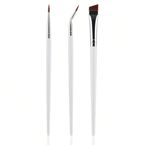 3-teiliges professionelles abgewinkeltes Eyeliner-Pinsel-Set mit weichen synthetischen Fasern, ideal für präzise Augen von sodeber