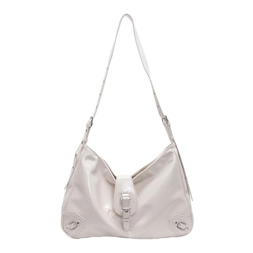 Anspruchsvolle Umhängetasche mit einzigartigem Punk-Schnallen-Akzent für moderne Frauen, Vintage-PU-Leder, groß, Beige Bg, Medium Anspruchsvolle Umhängetasche mit einzigartigem Punk-Schnallen-Akzent für moderne Frauen, Vintage-PU-Leder, groß, Beige Bg, Medium von sodeber