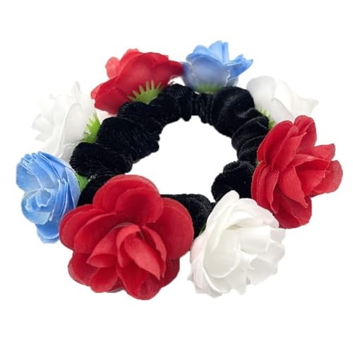 Auffällige künstliche Blumen-Haargummis für Damen, groß, elastisch, Pferdeschwanz-Halter, für den täglichen Gebrauch Auffällige künstliche Blumen-Haargummis für Damen, groß, elastisch, Pferdeschwanz-Halter, für den täglichen Gebrauch von sodeber
