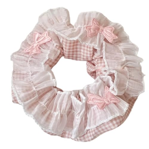 Aufwendiger gerüschter Haargummi für Damen, Ringe, Haargummis, mehrlagig, Seil, blaue Schleife Aufwendiger gerüschter Haargummi für Damen, Ringe, Haargummis, mehrlagig, Seil, blaue Schleife von sodeber