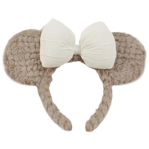 Bären-Stirnband, Plüsch, zum Waschen von Gesichtsschleifen, Make-up, Ohren, Haarband, Hautpflege von sodeber