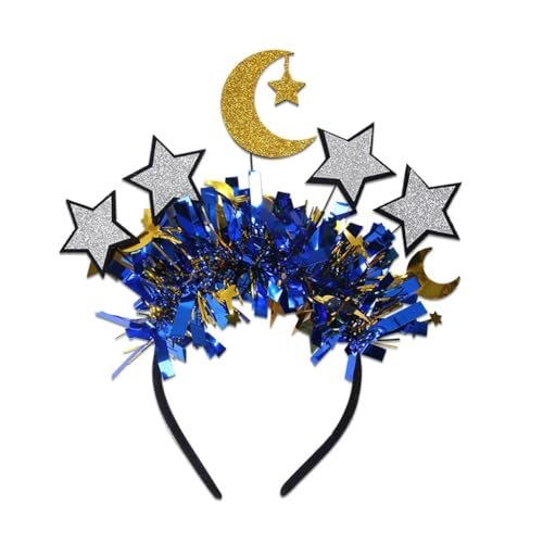 Bequemes Eid-Festival-Stirnband mit glitzerndem Puder, Mond und Stern, für alle Altersgruppen, Kopfbedeckung Bequemes Eid-Festival-Stirnband mit glitzerndem Puder, Mond und Stern, für alle Altersgruppen, Kopfbedeckung von sodeber