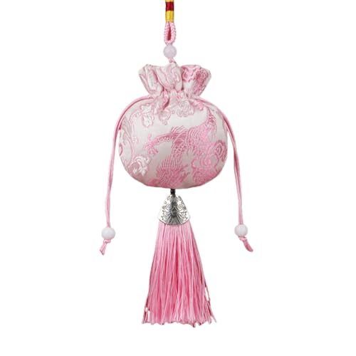 Beutel mit Kordelzug und Quasten, chinesischer Beutel, rund, Münzbörse, bestickt, Schmuck von sodeber