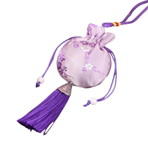 Beutel mit Kordelzug und Quasten, chinesischer Beutel, rund, Münzbörse, bestickt, Schmuck von sodeber