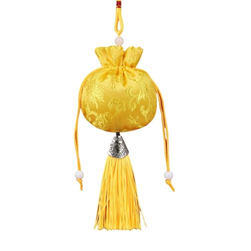 Beutel mit Kordelzug und Quasten, chinesischer Beutel, rund, Münzbörse, bestickt, Schmuck von sodeber