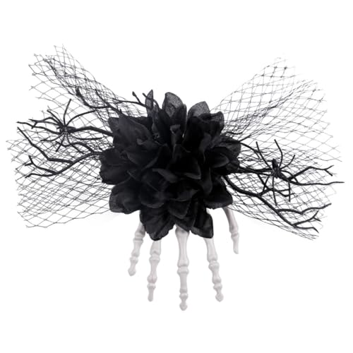 Blumen-Haarspange Spinnen Halloween Schädel Hand flache Haarnadel elegant für von sodeber