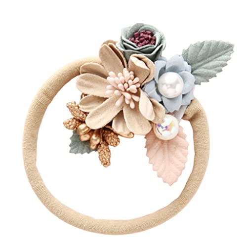 Bunte Blumen-Haarschleife, handgefertigt, für Babys, Mädchen, Kleinkinder, Krawatte mit Perlen von sodeber