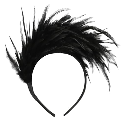 Bunte gefiederte Haarreifen für Karneval, Feiern, weiches elastisches Band, Haarband, 1920er Jahre von sodeber