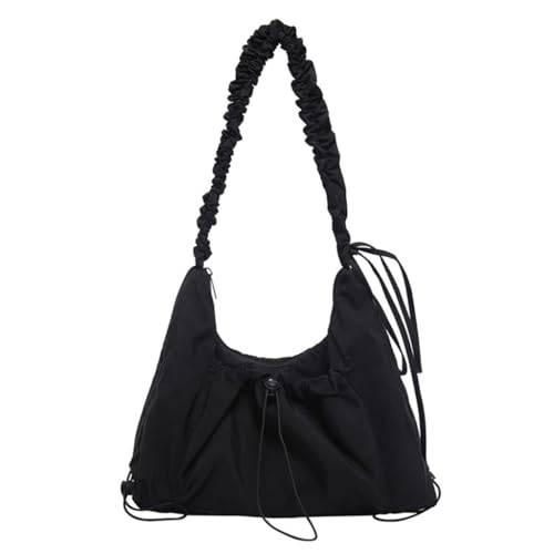Casual Damen Nylon Satchel Plissee Crossbody Geldbörse Elegant Unterarm Pack Schultertasche mit großem Fach, Black Bk, Medium Casual Damen Nylon Satchel Plissee Crossbody Geldbörse Elegant Unterarm Pack Schultertasche mit großem Fach, Black Bk, Medium von sodeber