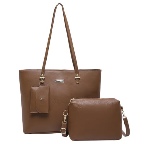 Damen Arbeitstasche Handtasche Schultertaschen 3-teiliges Set mit geräumigen Designs PU-Leder Tragegriff oben Taschen und Geldbörse Damen Arbeitstasche Handtasche Schultertaschen 3-teiliges Set mit geräumigen Designs PU-Leder Tragegriff oben Taschen und Geldbörse von sodeber