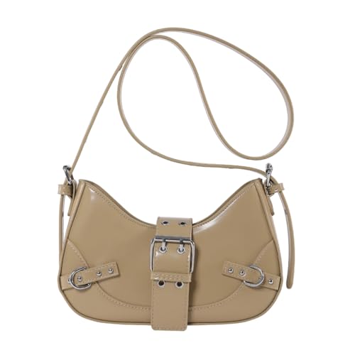 Damen Crossbody Geldbörse Leichte Handtasche mit Mondform und verstellbarem Riemen Schultertasche für Party Reisen, Khaki Kh, Medium Damen Crossbody Geldbörse Leichte Handtasche mit Mondform und verstellbarem Riemen Schultertasche für Party Reisen, Khaki Kh, Medium von sodeber