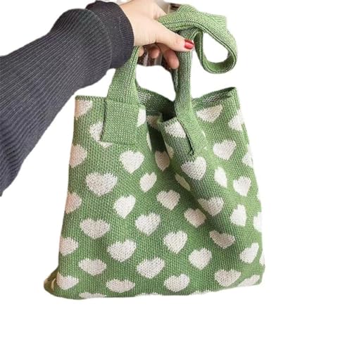 Damen-Tragetasche mit verstellbarem Schultergurt, gewebte Handtasche und einfach zu mehreren Taschen, Grün und Weiß W, Medium Damen-Tragetasche mit verstellbarem Schultergurt, gewebte Handtasche und einfach zu mehreren Taschen, Grün und Weiß W, Medium von sodeber