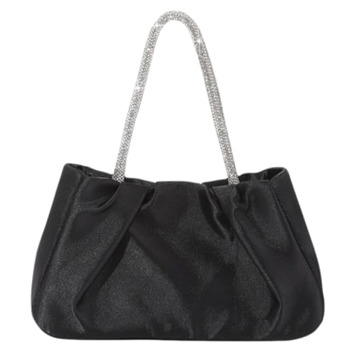 Damentasche Abend-Handtasche Clutches Braut-Geldbörse französischer Stil plissierte Wolken für, Black Bk, Medium Damentasche Abend-Handtasche Clutches Braut-Geldbörse französischer Stil plissierte Wolken für, Black Bk, Medium von sodeber