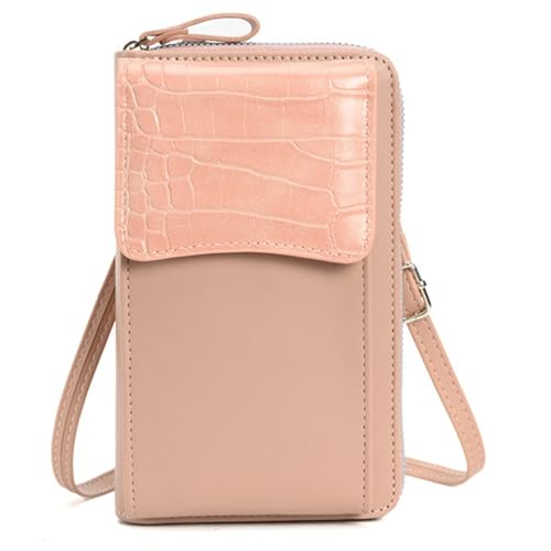 Einfarbige Damen-Umhängetasche mit mehreren Fächern, Handy-Geldbörse, Pink, Medium Einfarbige Damen-Umhängetasche mit mehreren Fächern, Handy-Geldbörse, Pink, Medium von sodeber
